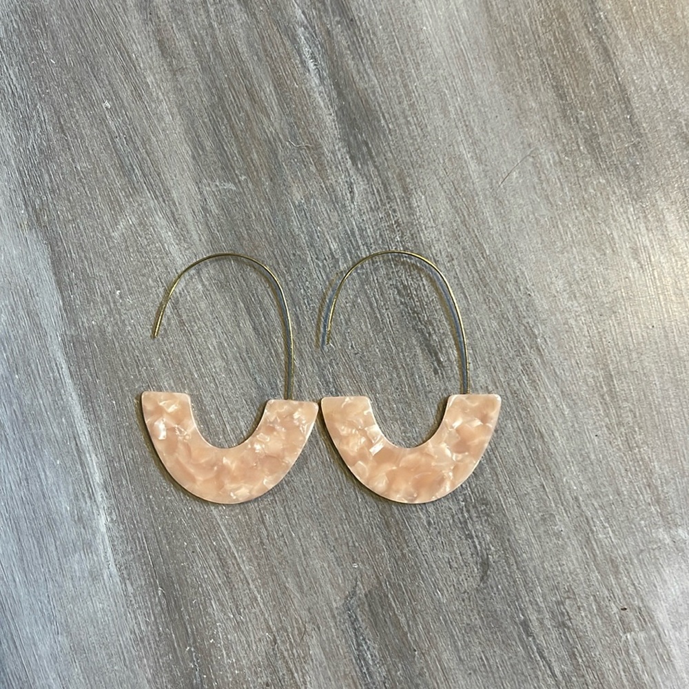 Pink Gold Tortoise Shell Drop Earrings